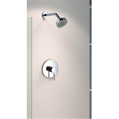 Shower Mixer - Round Series 129CP + Wall Mount Shower Rose